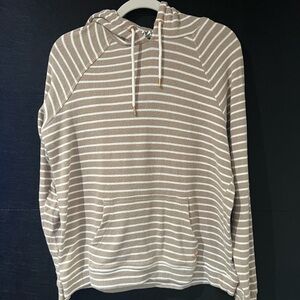 Volcom Taupe and White Striped Hoodie
